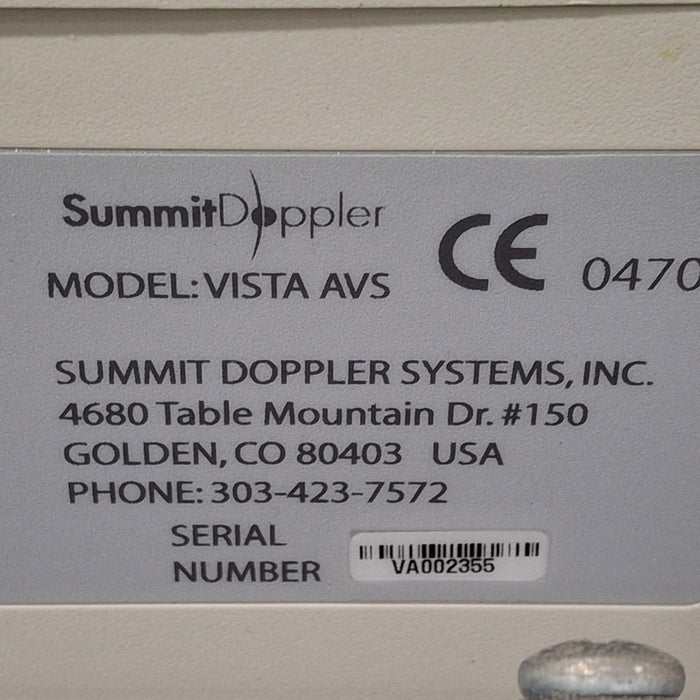 Summit Doppler Vista AVS Advanced Vascular System