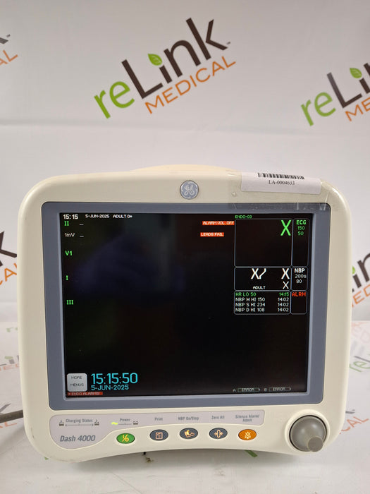 GE Healthcare GE Healthcare Dash 4000 - GE/Nellcor SpO2 Patient Monitor Patient Monitors reLink Medical