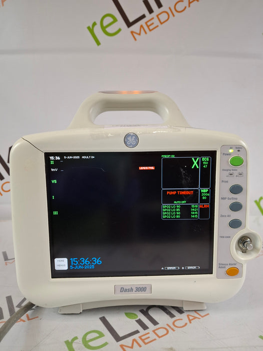 GE Healthcare GE Healthcare Dash 3000 - GE/Nellcor SpO2 Patient Monitor Patient Monitors reLink Medical