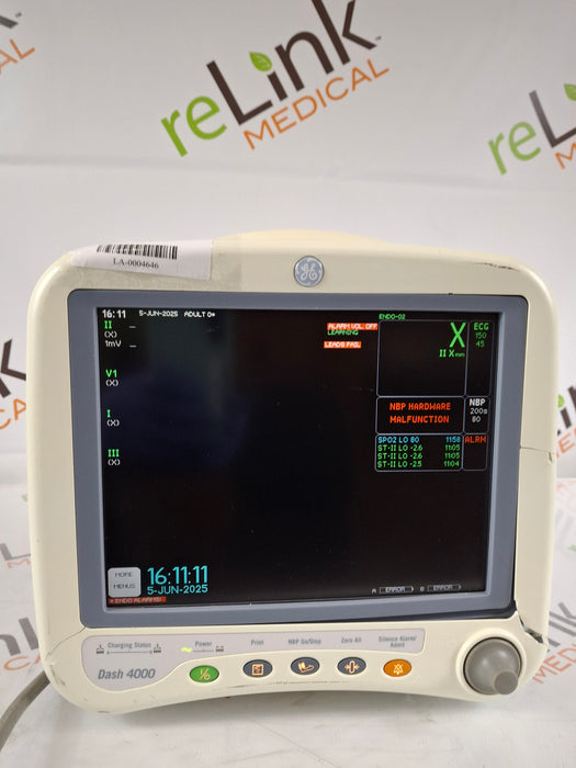GE Healthcare GE Healthcare Dash 4000 - GE/Nellcor SpO2 Patient Monitor Patient Monitors reLink Medical