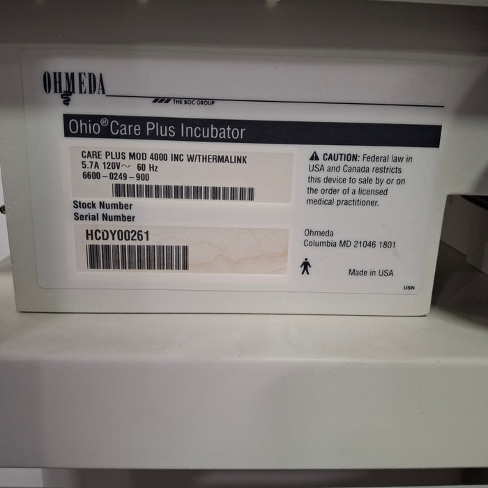 Ohmeda Medical Ohmeda Medical Ohio Care Plus 4000 Incubator Infant Warmers and Incubators reLink Medical