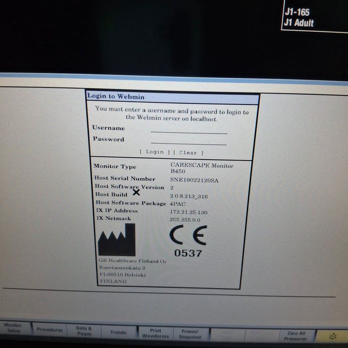 GE Healthcare GE Healthcare Carescape B450 Post Anesthesia Care Patient Monitor Patient Monitors reLink Medical