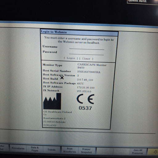 GE Healthcare GE Healthcare Carescape B450 Critical Care Patient Monitor Patient Monitors reLink Medical