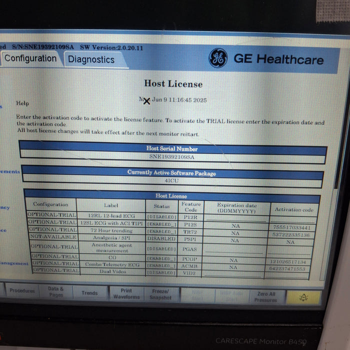 GE Healthcare Carescape B450 Critical Care Patient Monitor