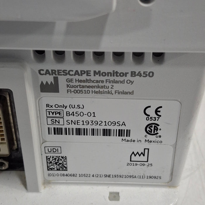 GE Healthcare Carescape B450 Critical Care Patient Monitor