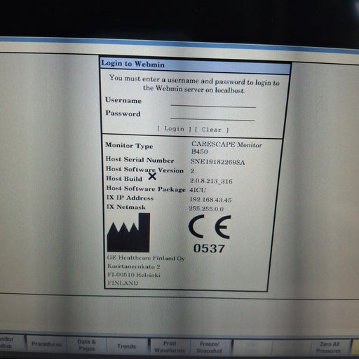 GE Healthcare GE Healthcare Carescape B450 Critical Care Patient Monitor Patient Monitors reLink Medical