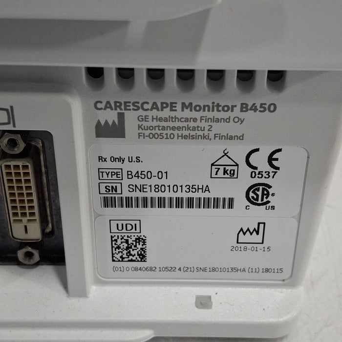 GE Healthcare Carescape B450 Critical Care Patient Monitor