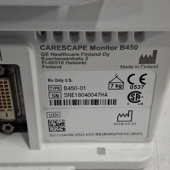 GE Healthcare Carescape B450 Critical Care Patient Monitor