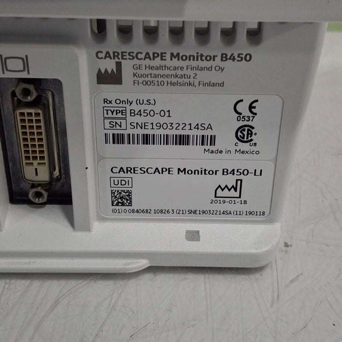 GE Healthcare Carescape B450 Critical Care Patient Monitor