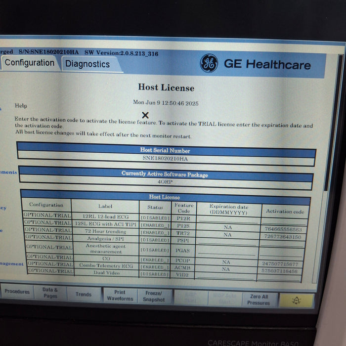 GE Healthcare GE Healthcare Carescape B450 Anesthesia Care Patient Monitor Patient Monitors reLink Medical