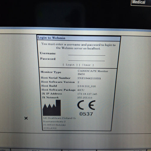 GE Healthcare GE Healthcare Carescape B450 Critical Care Patient Monitor Patient Monitors reLink Medical