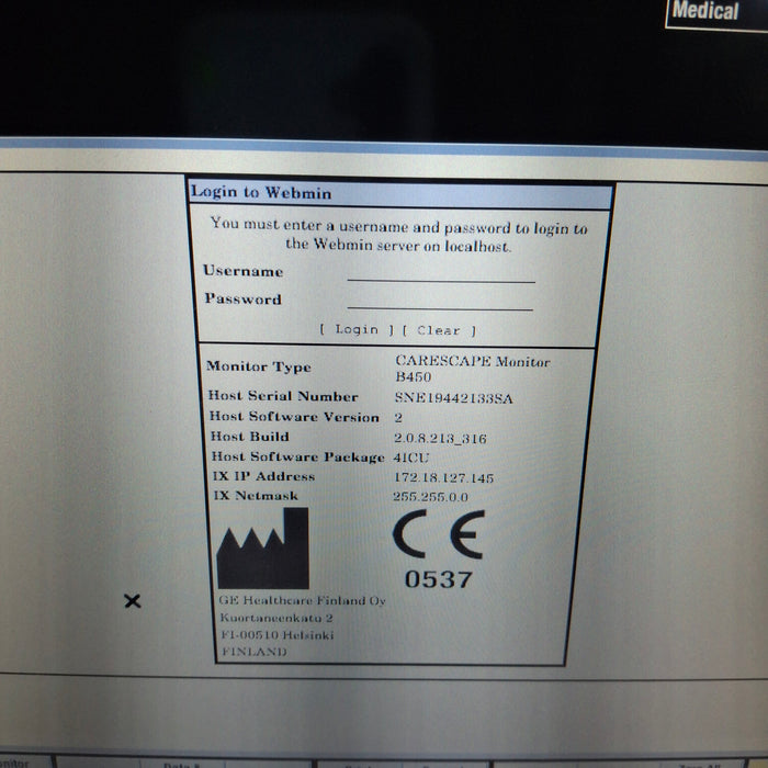 GE Healthcare GE Healthcare Carescape B450 Critical Care Patient Monitor Patient Monitors reLink Medical