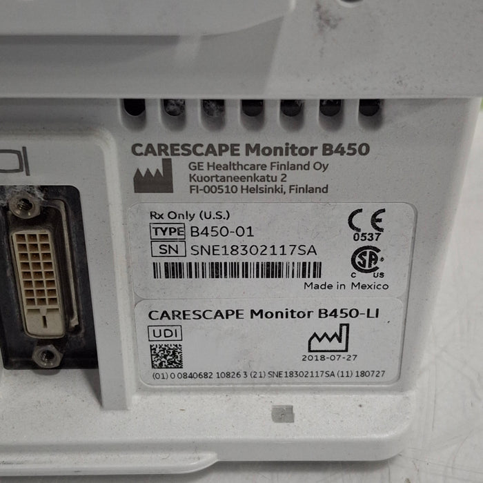 GE Healthcare Carescape B450 Critical Care Patient Monitor