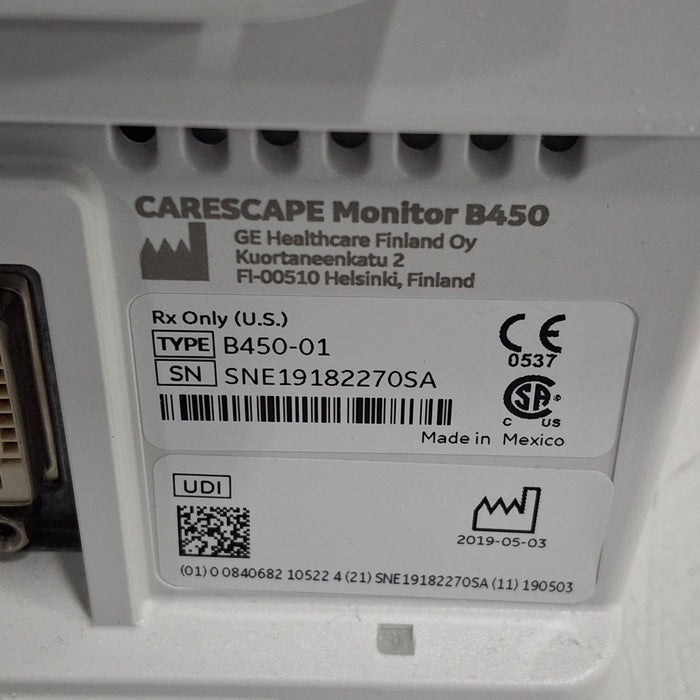 GE Healthcare Carescape B450 Critical Care Patient Monitor