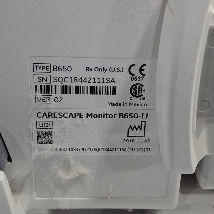 GE Healthcare GE Healthcare Carescape B650 Patient Monitor Patient Monitors reLink Medical