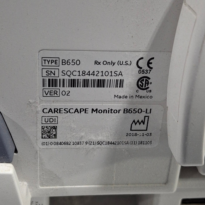 GE Healthcare GE Healthcare Carescape B650 Critical Care Patient Monitor Patient Monitors reLink Medical