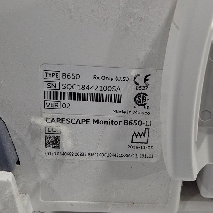 GE Healthcare GE Healthcare Carescape B650 Patient Monitor Patient Monitors reLink Medical