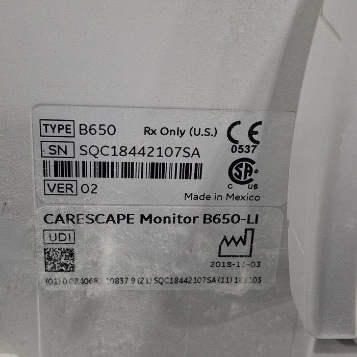 GE Healthcare GE Healthcare Carescape B650 Patient Monitor Patient Monitors reLink Medical