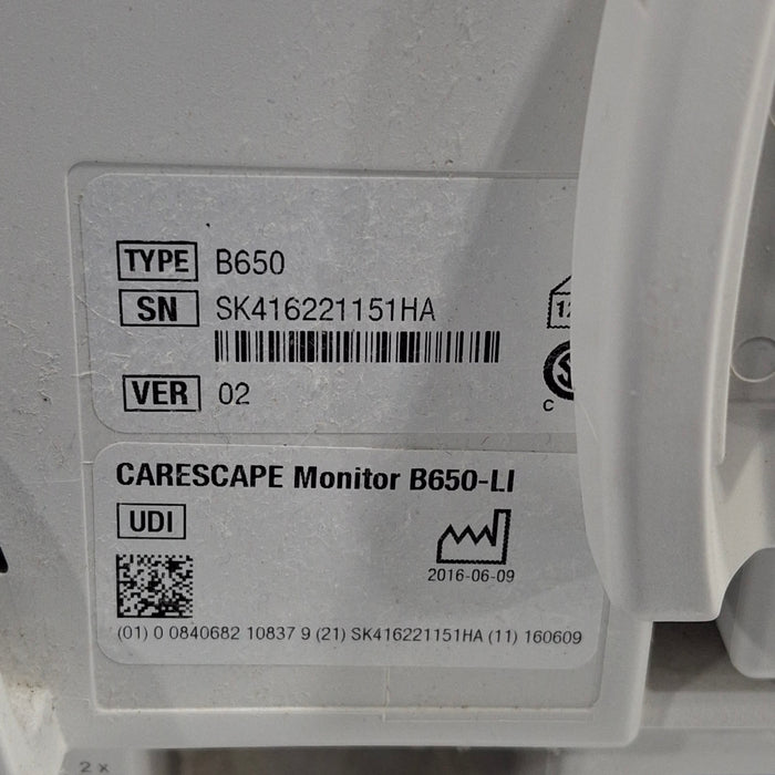 GE Healthcare GE Healthcare Carescape B650 Critical Care Patient Monitor Patient Monitors reLink Medical