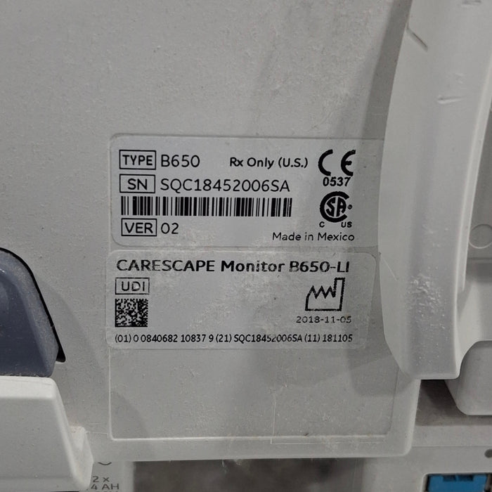 GE Healthcare GE Healthcare Carescape B650 Patient Monitor Patient Monitors reLink Medical