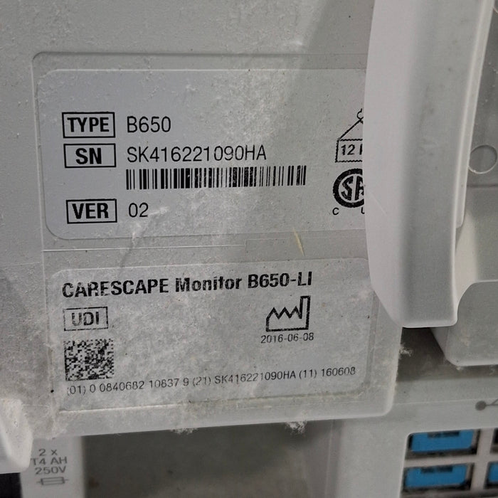GE Healthcare GE Healthcare Carescape B650 Critical Care Patient Monitor Patient Monitors reLink Medical