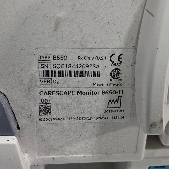 GE Healthcare GE Healthcare Carescape B650 Critical Care Patient Monitor Patient Monitors reLink Medical