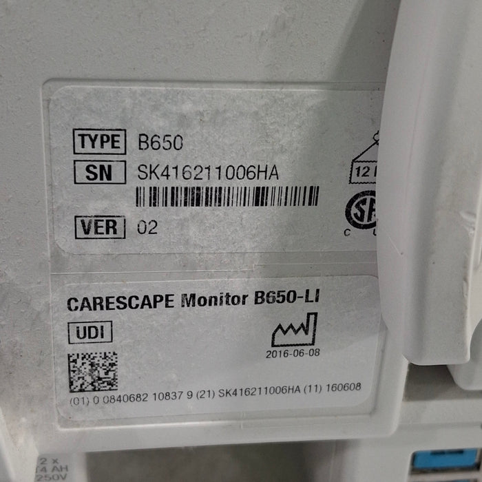 GE Healthcare GE Healthcare Carescape B650 Critical Care Patient Monitor Patient Monitors reLink Medical