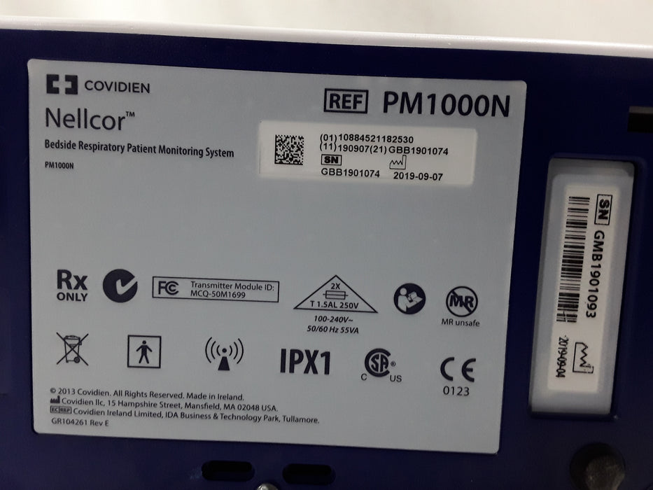 Covidien PM1000N Nellcor Bedside SPO2 Monitor