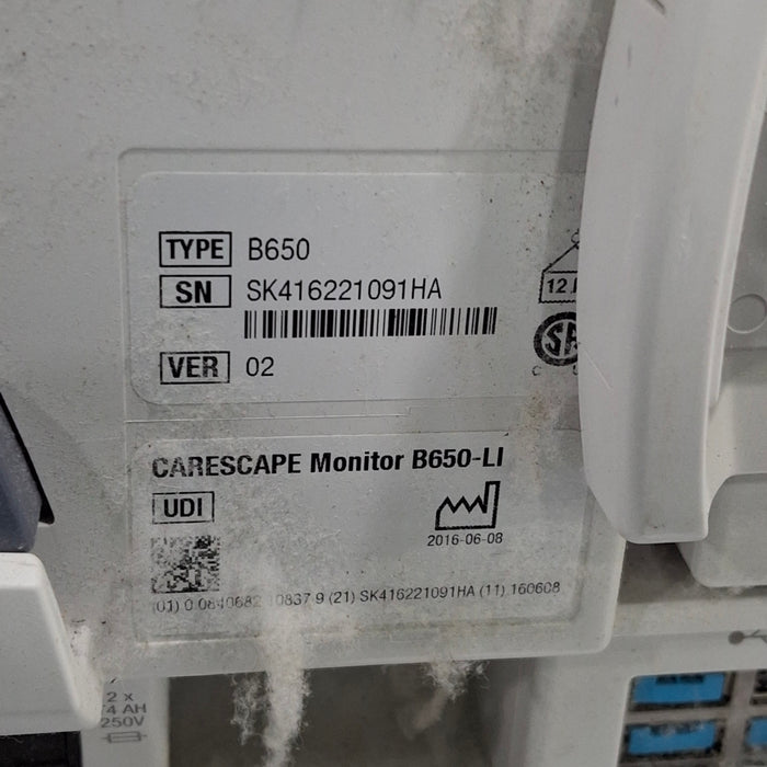 GE Healthcare GE Healthcare Carescape B650 Critical Care Patient Monitor Patient Monitors reLink Medical