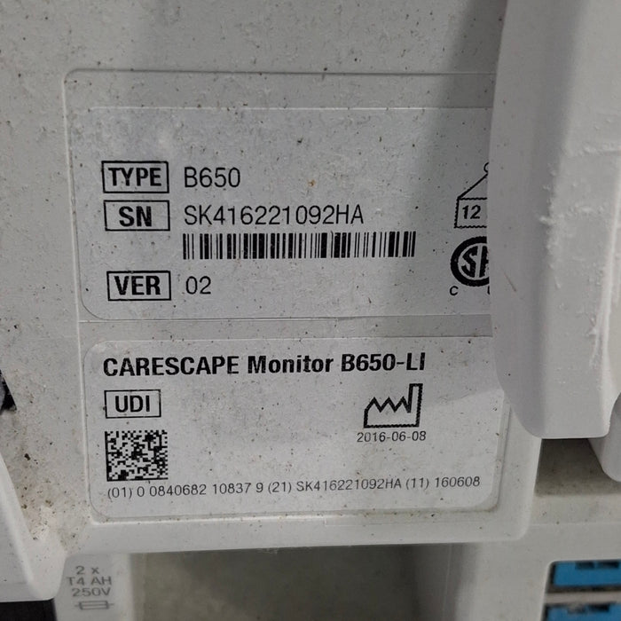GE Healthcare GE Healthcare Carescape B650 Critical Care Patient Monitor Patient Monitors reLink Medical