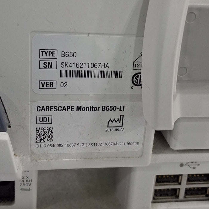 GE Healthcare GE Healthcare Carescape B650 Critical Care Patient Monitor Patient Monitors reLink Medical