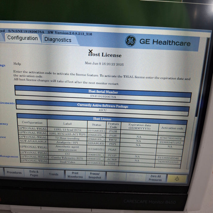 GE Healthcare Carescape B450 Critical Care Patient Monitor