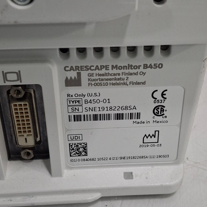 GE Healthcare Carescape B450 Critical Care Patient Monitor