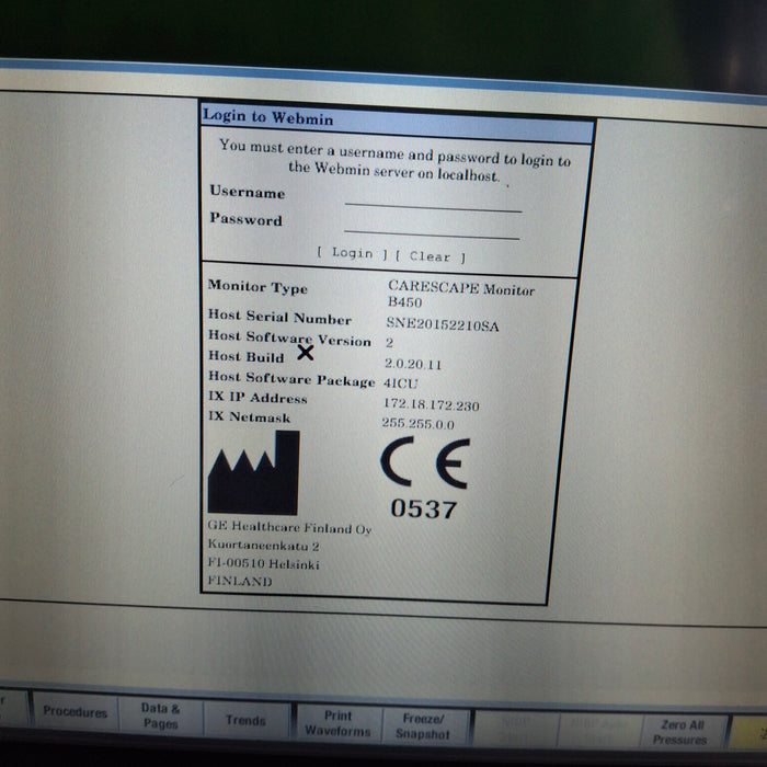 GE Healthcare GE Healthcare Carescape B450 Critical Care Patient Monitor Patient Monitors reLink Medical