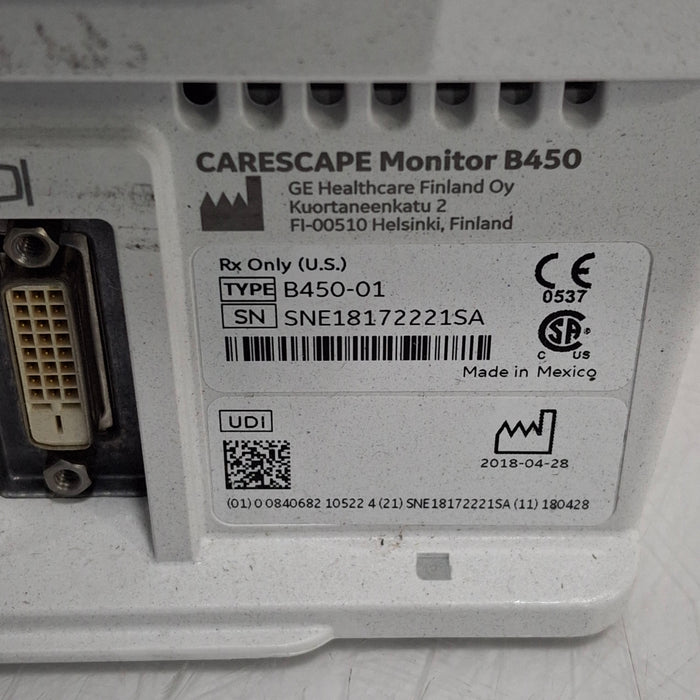 GE Healthcare Carescape B450 Critical Care Patient Monitor