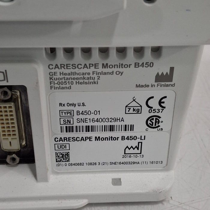 GE Healthcare Carescape B450 Critical Care Patient Monitor