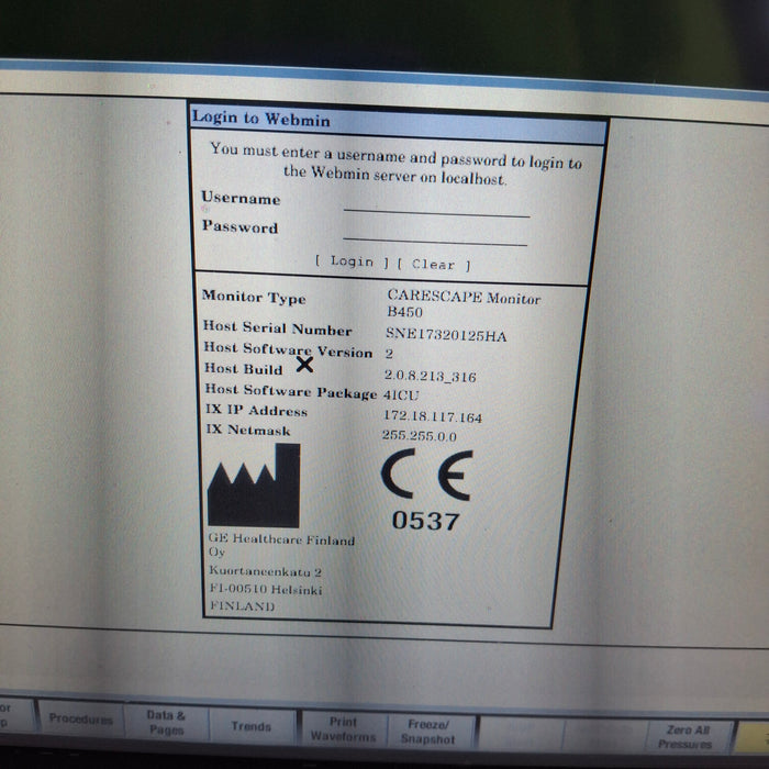 GE Healthcare GE Healthcare Carescape B450 Critical Care Patient Monitor Patient Monitors reLink Medical