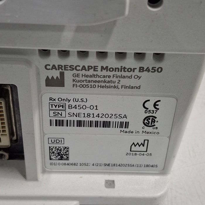 GE Healthcare Carescape B450 Critical Care Patient Monitor