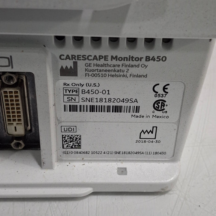 GE Healthcare Carescape B450 Critical Care Patient Monitor