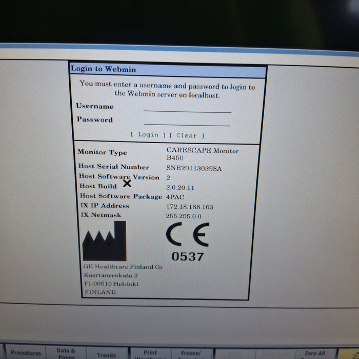 GE Healthcare GE Healthcare Carescape B450 Post Anesthesia Care Patient Monitor Patient Monitors reLink Medical