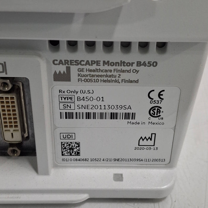 GE Healthcare GE Healthcare Carescape B450 Post Anesthesia Care Patient Monitor Patient Monitors reLink Medical