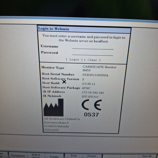 GE Healthcare GE Healthcare Carescape B450 Post Anesthesia Care Patient Monitor Patient Monitors reLink Medical