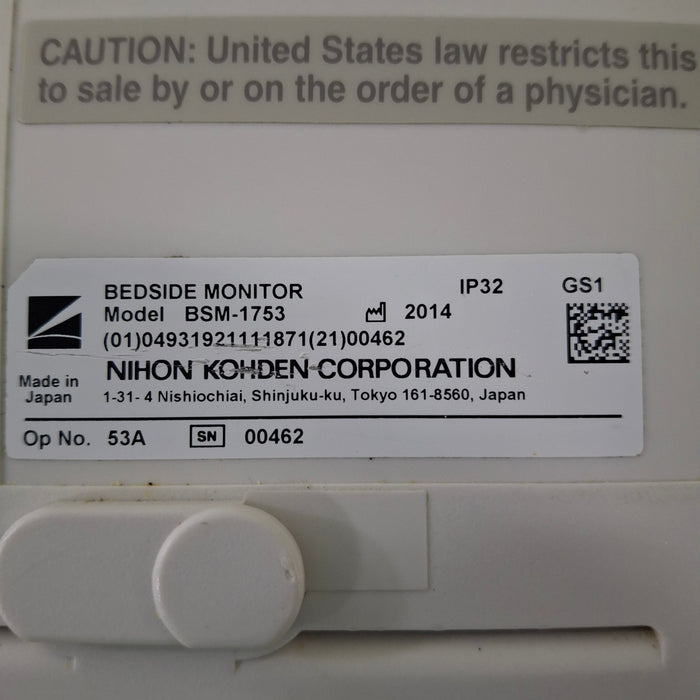 Nihon Kohden Nihon Kohden BSM-1753 Life Scope PT Transport Patient Monitor Patient Monitors reLink Medical