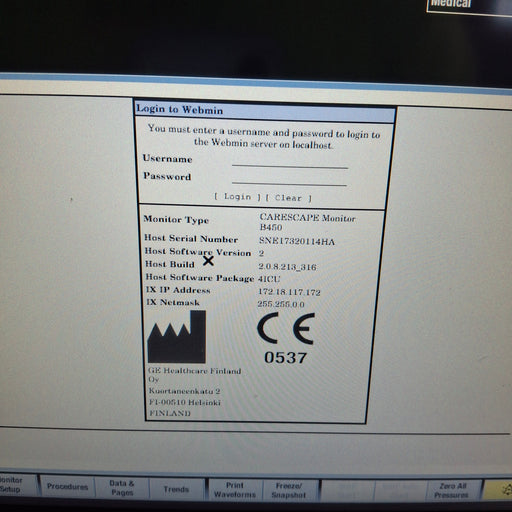 GE Healthcare GE Healthcare Carescape B450 Critical Care Patient Monitor Patient Monitors reLink Medical
