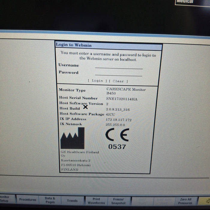 GE Healthcare GE Healthcare Carescape B450 Critical Care Patient Monitor Patient Monitors reLink Medical
