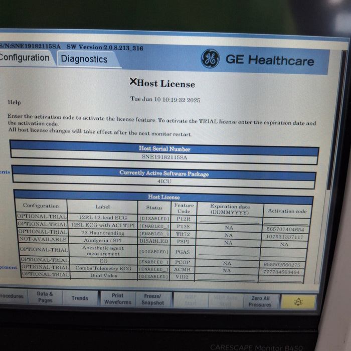 GE Healthcare Carescape B450 Critical Care Patient Monitor
