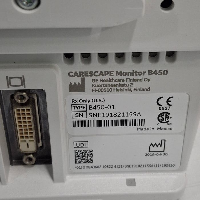 GE Healthcare Carescape B450 Critical Care Patient Monitor