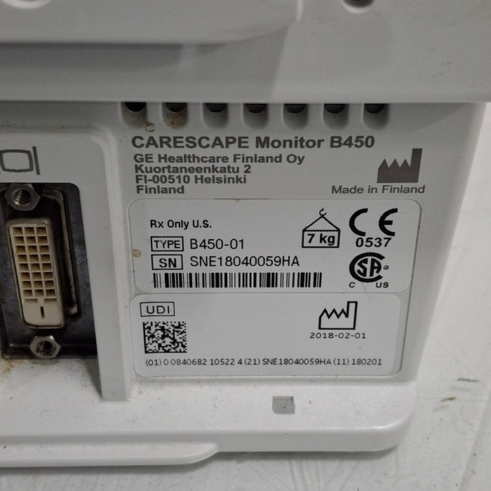 GE Healthcare Carescape B450 Critical Care Patient Monitor