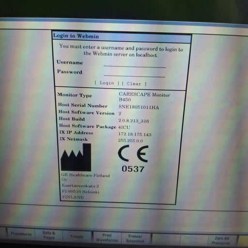 GE Healthcare GE Healthcare Carescape B450 Critical Care Patient Monitor Patient Monitors reLink Medical