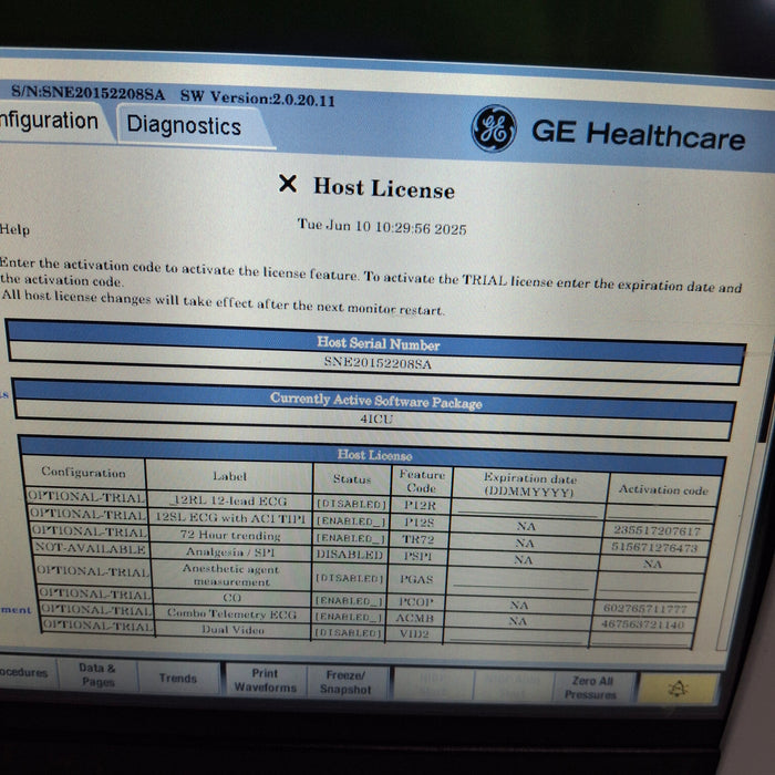 GE Healthcare Carescape B450 Critical Care Patient Monitor